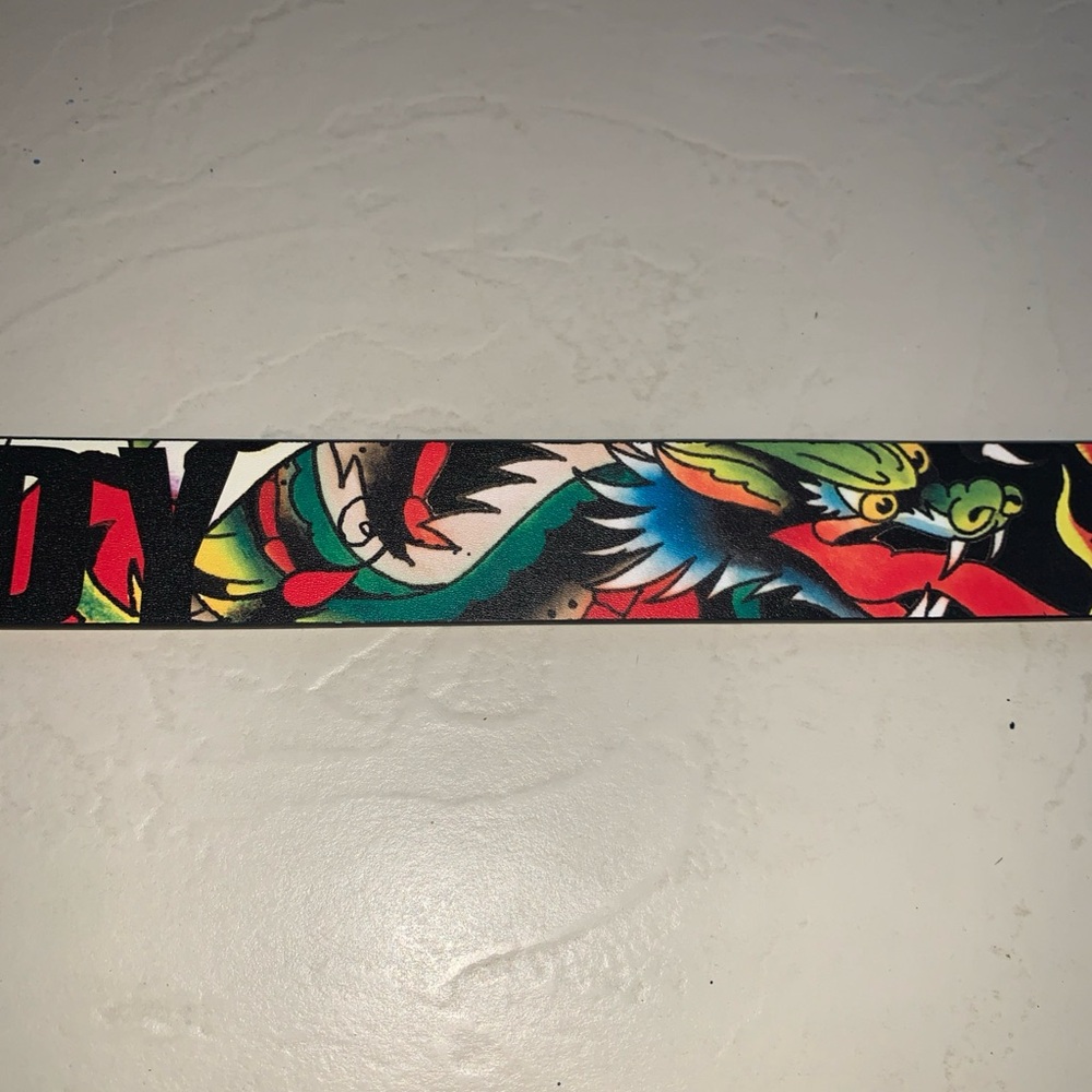 Ed Hardy Men's Reversible Belt Tattoo Dragon Skull Y2K Streetwear Size 42 - Picture 11 of 15